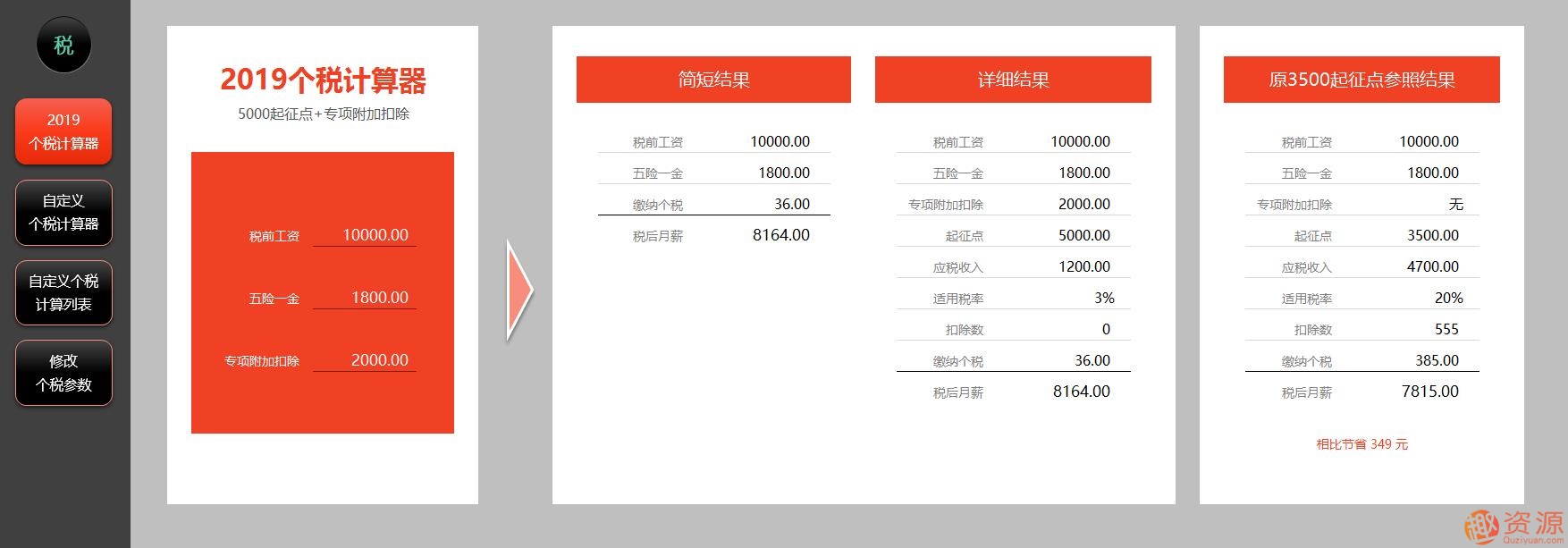 2019年個稅計算器—非常強(qiáng)大的EXCEL版_資源網(wǎng)站插圖1