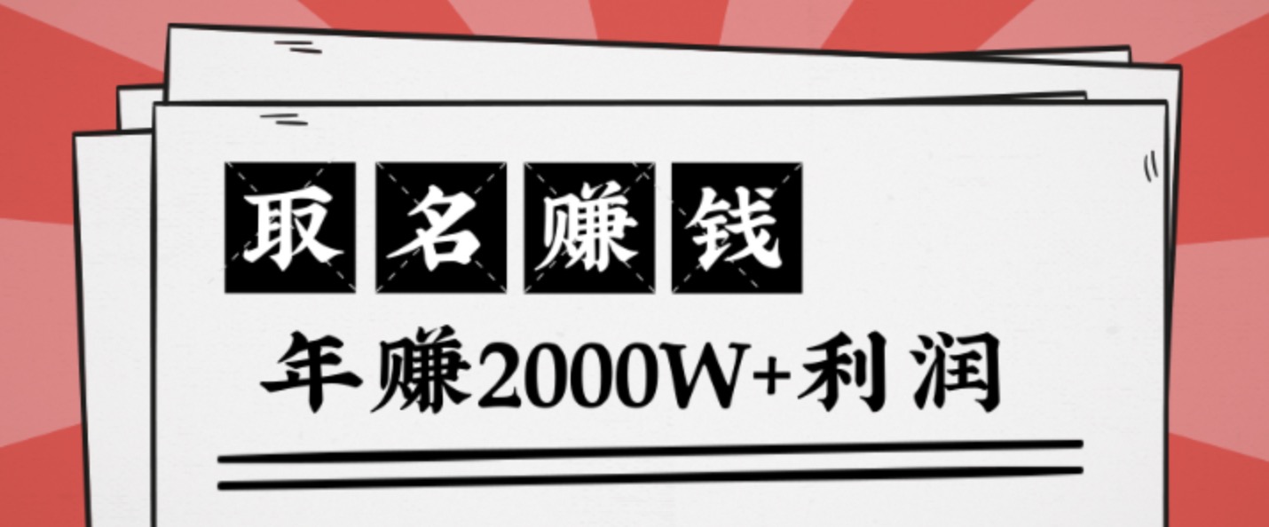 王通：不要小瞧任何一個小領域，取名技能也能快速賺錢，年賺2000W+利潤 百度網盤插圖