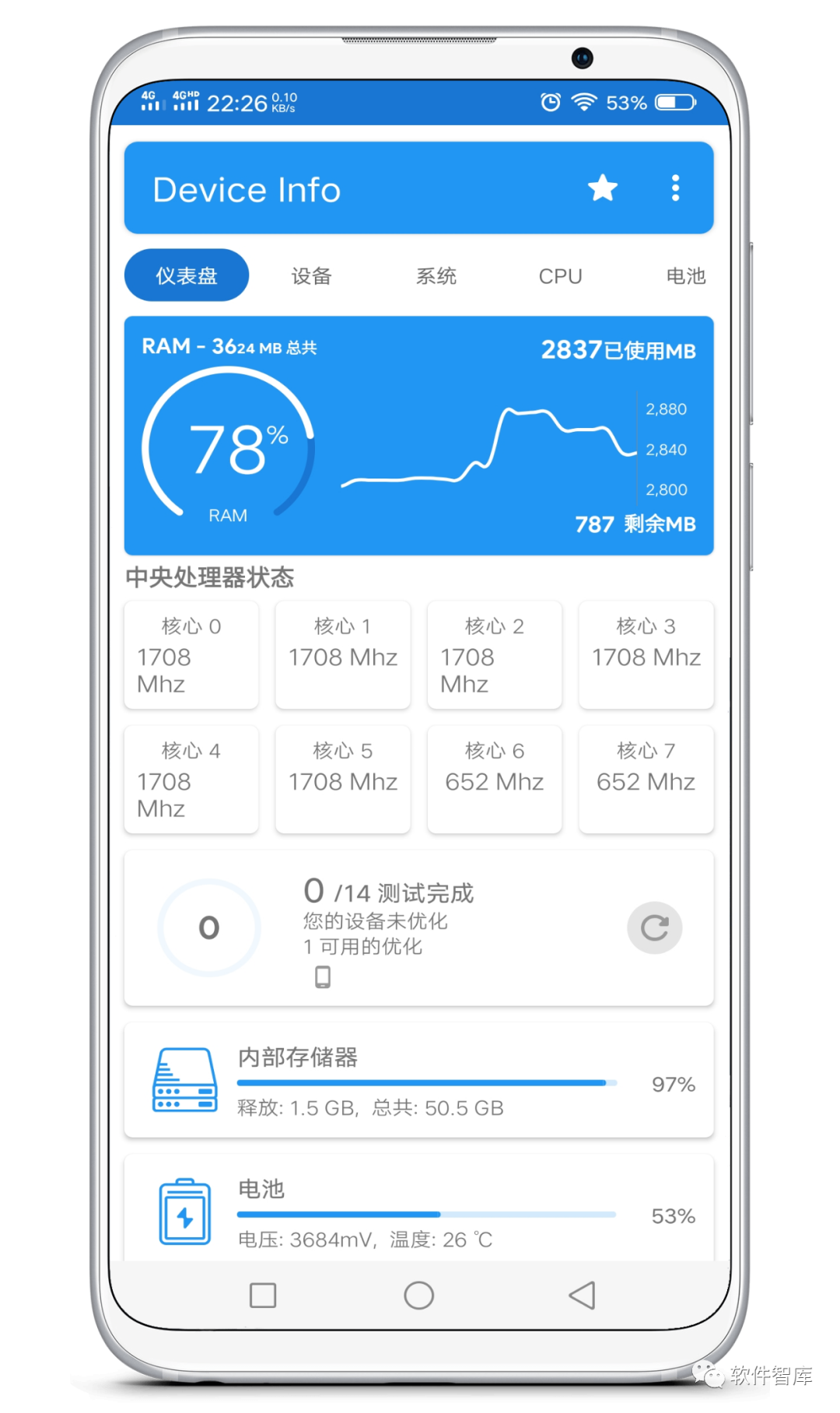 一款小巧但功能強大的手機硬件檢測工具，一鍵查詢插圖1