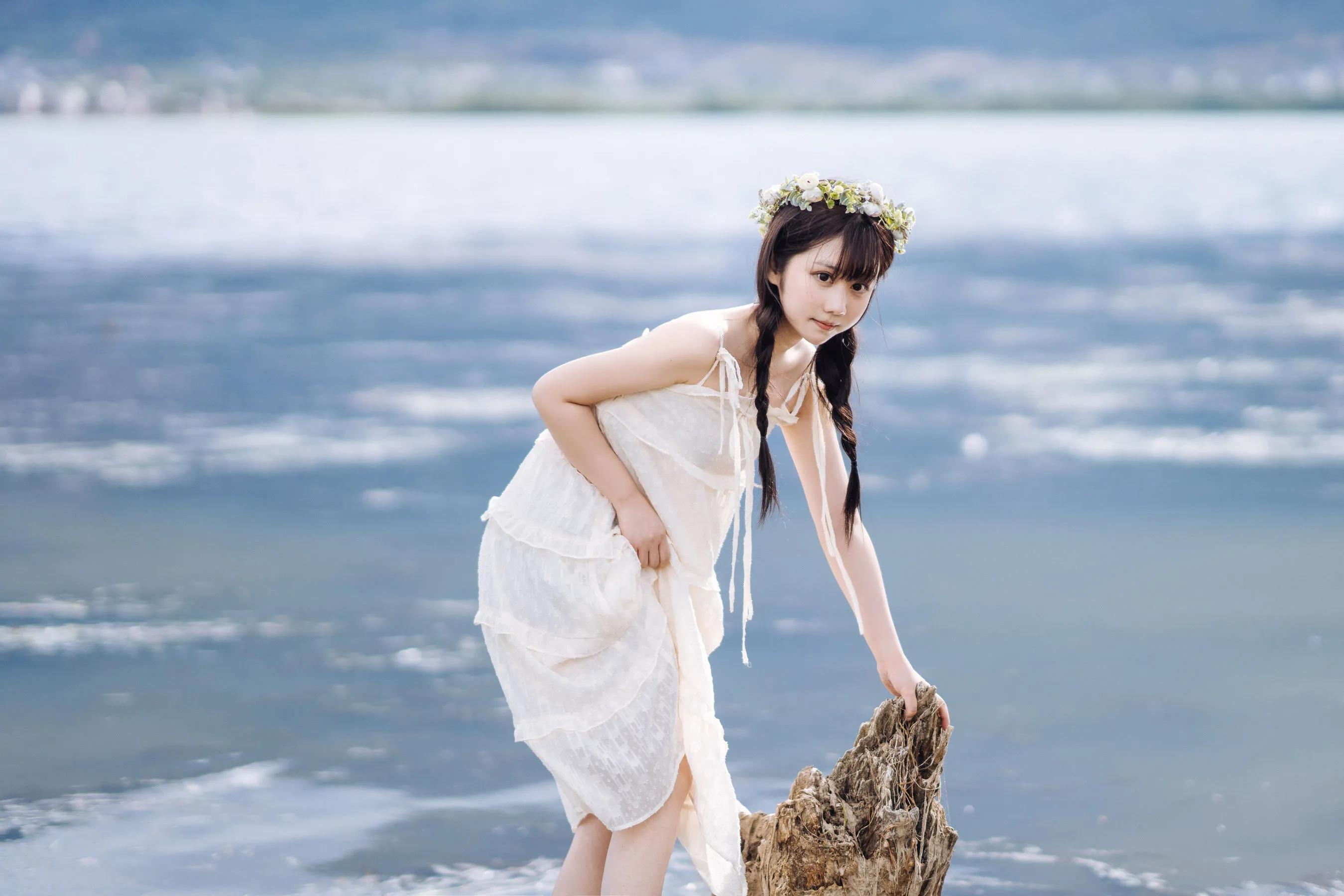 喵糖映畫(huà) 海邊姑娘（鏡醬）純色白裙，嚶嚶嚶插圖15