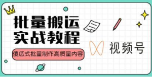 視頻號批量搬運實戰(zhàn)操作運營賺錢教程，傻瓜式批量制作高質量內容【附視頻教程+PPT】插圖