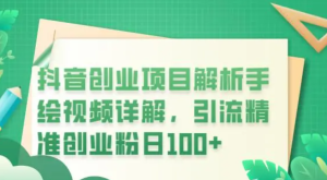 抖音創(chuàng)業(yè)項目解析手繪視頻詳解，引流精準創(chuàng)業(yè)粉百度網(wǎng)盤插圖