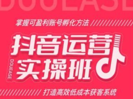 抖音運(yùn)營(yíng)實(shí)操班，掌握可盈利賬號(hào)孵化方法，打造高效低成本獲客系統(tǒng)插圖