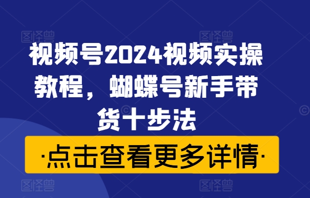 視頻號2024視頻實操教程，蝴蝶號新手帶貨十步法插圖